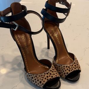 Enzo Angiolini Black and Tan Heels